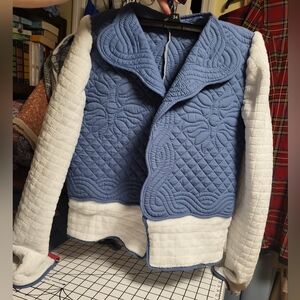 Blue and White Quilted Women's Jacket
